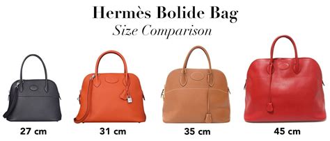 Hermes bolide bag sizes